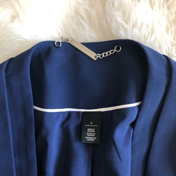 WHBM Cropped Soft Draped Jacket Navy Open Front 6 - Picture 5 of 8